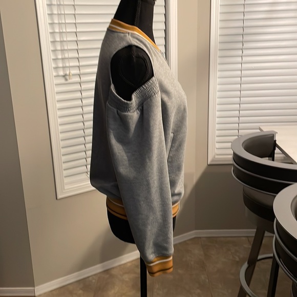 Trouvé Cold Shoulder Knit Bomber Jacket size small grey - Picture 3 of 9